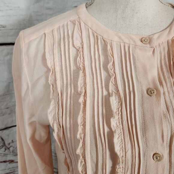 Sundance Linen Pleated Front Tunic Top Size XS - Picture 4 of 6